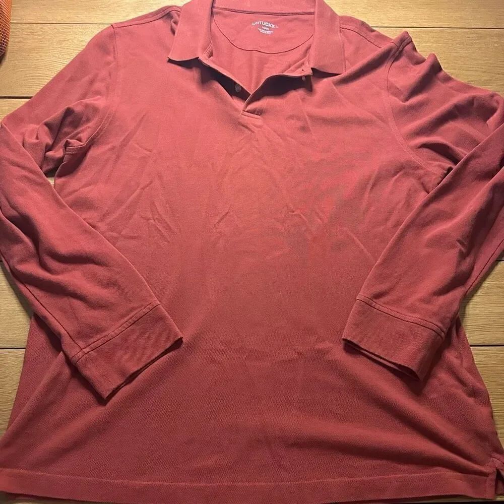 Untuckit orange long sleeve polo large